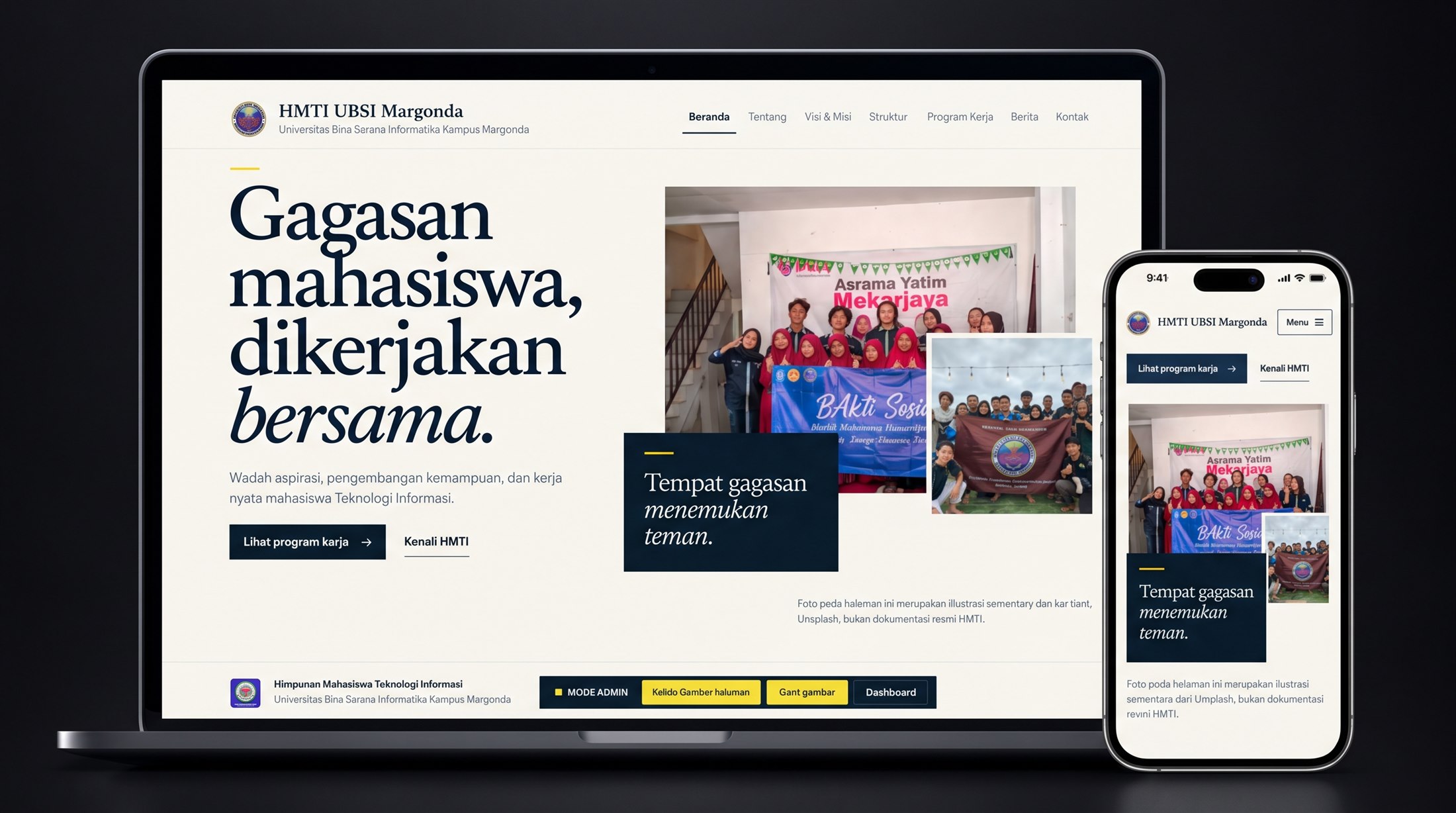 HMTI UBSI Margonda — Organization Website & Information System